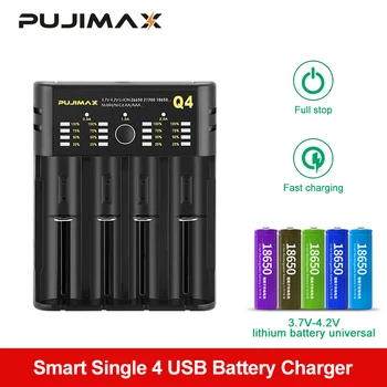 PUJIMAX baterije charger18650 3,7 V-4,2 V USB-kabel, hitro polnjenje 26650 18350 21700 26500 22650 Li-ionska Akumulatorska Baterija polnilnik