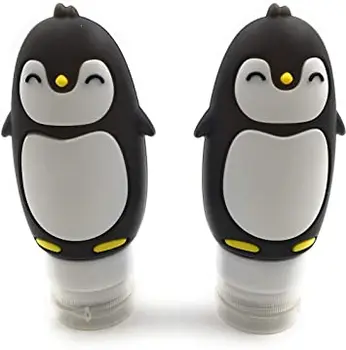 Komplet 2 kosov Pingvin Potovanja silikonski steklenice 12,2x5,5 cm na voljo v različnih barvah zapolniti z gel, šampon, tekoče