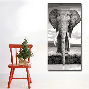 Afriška Siva Sloni HD Oljna slika Natisne Plakat Platno Slikarstvo Fotografij Živali Stenskih slikah, za Dnevni Sobi Doma Dekor