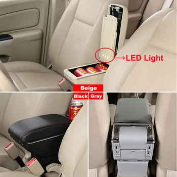 Avto Armrest Polje Za Mitsubishi Attrage Mirage-2018 Polnjenje prek kabla USB LED Lučka Roko Ostalo Vrtljiv Center Konzole Škatla za Shranjevanje