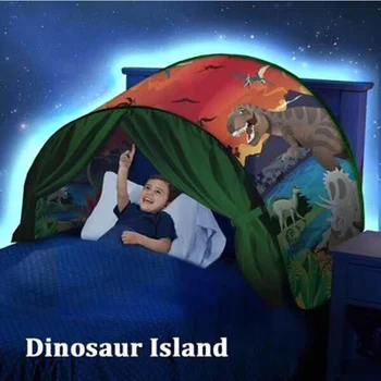 Up Posteljo Šotor Otroci Baby Dinozaver Zasneženih Zložljivo Prenosno Playhouse Tolažba Spalna Notranja Zunanja Tabor Tipi Igrače Za Otroke