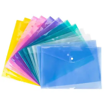 Novo A4 Dokument torbica plastičnih popper Sponke mape vložitve papirja skladiščenje,Naključno Barvo 12pcs
