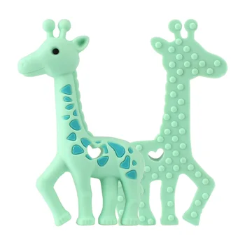 Hranite&rastejo 2Pcs Žirafa Silikonski Teether Jelena Baby Ogrlica Začetnih Obesek Silikonska Noga Za Otroka Zobozdravstveno Usposabljanje Teethers Darilo