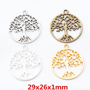 25 kosov retro kovinski cinkove zlitine življenje Drevo obesek za DIY ročno izdelan nakit, ogrlico, zaradi česar 7332
