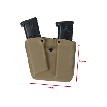 W&T Kydex Dvojno Pištolo Revije Torbica G17 9mm Mag Pasom BK CB(SKU051500)
