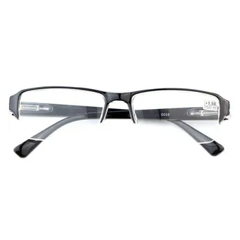 Elegantno Preprost Unisex Obravnavi Očala Ženske Črni Kvadrat Plastičnih Pol Okvir Moških Presbyopic Očala srednjih let 1.0-4.0 R052