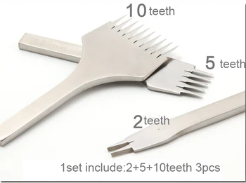 DIY usnje obrti šiv luknjo luknjanje nagnjenih zob 2.7/3/3/3.38/3.85 mm prostora vile 2/5/10 3pcs/veliko