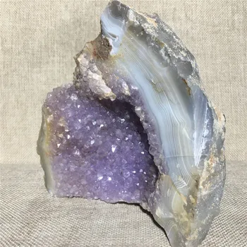 Naravni Agate Geode QUARTZ Crystal Grozdov Vzorcu Darilo Doma Oprema Okrasni Kamen In Obrti, Reiki Healing Dekor Ametist