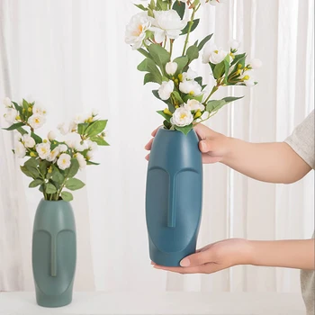 Plastični Evropskem slogu, Vaza Imitacije Keramični Cvet Vazo Poroko Hydroponic Rastlin Dekoracijo Sodobno Dekoracijo Doma 1