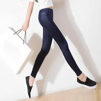 S-XL Nove Jeseni Leta 2020 Moda Umetno Usnje Seksi Tanko Črno Dokolenke Calzas Mujer Leggins Dokolenke Stretchy Plus Velikost