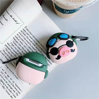 Hayao Miyazaki Risanka Kurenai Ne Buta Porco Rosso Pilotni Slušalke Primeru Za Apple Airpods 1/2 Silikonski Zaščitne Slušalke Pokrov