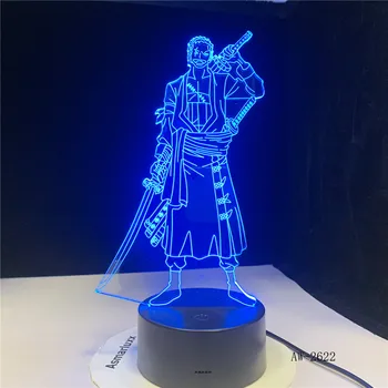 3D Led Ustvarjalne USB Dekorativne Razsvetljave Anime Enem Kosu Obliko Dotik Gumb Desk Lučka Za Spalnico Razsvetljavo Nočne Luči AW-2622