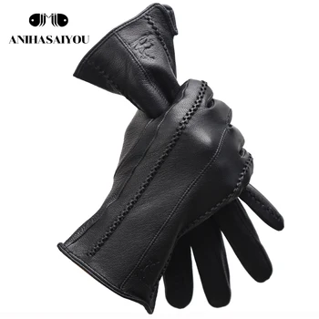 2020 Moda ovčje kože ženske rokavice,blagovne Znamke ženske usnjene rokavice,pozimi na prostem toplo na dotik rokavice-2226F