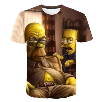 3D Tiskanih Najnovejše The Simpsons in Sin t-shirt Priložnostne Harajuku Risanka Smešno Kreativno Zasnovo 1% Tshirt Otrok Ulica Nošenje Tee