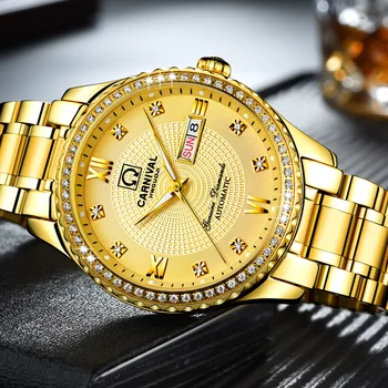 Reloj Hombre KARNEVAL Zlato Samodejno Vojaške Straže Luksuzne blagovne Znamke Nepremočljiva Moda Mehanske Ure Za Moške Relogio Masculino