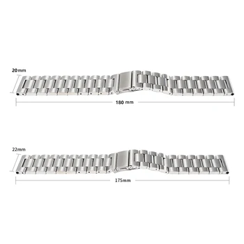 Trak+primeru 20/22 mm watch band Za samsung prestavi S3 Obmejni pas Galaxy watch 46mm 42 Nerjavečega Jekla TPU prekrita zaščitna torbica