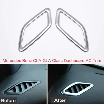 2PCS avto-styling Opremo Chrome nadzorna plošča AC Kritje Trim Zraka Vent Vtičnico Bleščica za Mercedes Benz CLA 200 GLA