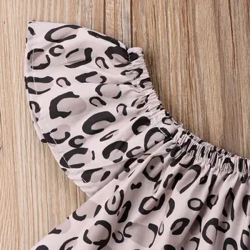 2018 Nove blagovne Znamke Malčka, Dojenčkov, Otrok, otroci baby Girl Obleke Obleke Leopard Vrhovi Uničeno Kavbojke pokrivala 3Pcs Moda Summer Set