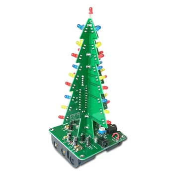 DIY Božično Drevo komplet za Enostavno Izdelavo LED Luči Akril Božično Drevo z Glasbo, Elektronsko Učenje Kit Modul