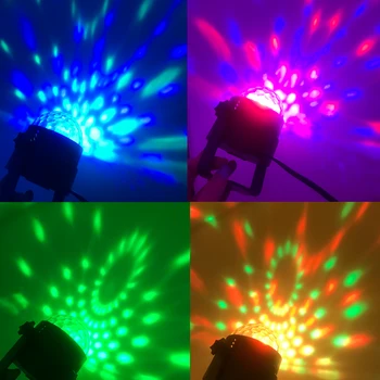 3W Led Luč Disco Fazi Luči Žogo Zvok Vključen Laserski Projektor učinek Lučka Lučka za dom Božično zabavo dekoracijo