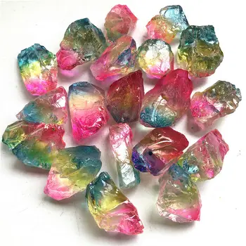 Debelo 100 g Electroplated Multicolor Kristalno Gemstone, Meditacijo, Reiki Healing Kristalno dragih kamnov Zdravilni Kamni