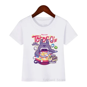 Anime totoro tiskanja dekle t-shirt otrok harajuku kawaii grafični zabavne majice Studio Ghibli Hayao Miyazaki fant dekle oblačila T