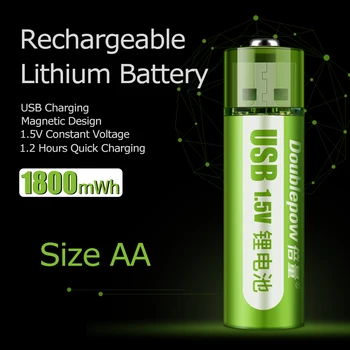 1,5 V AA baterije 1800mWh USB polnilna litij-ionska baterija za daljinski nadzor miške, majhen ventilator Električne igrače baterija visoke zmogljivosti