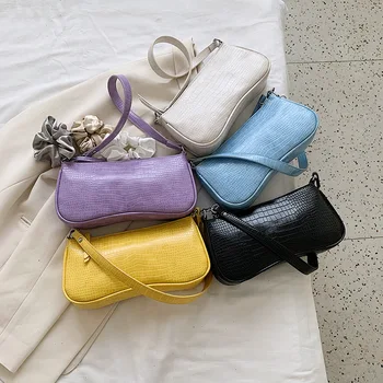 Vrh rumeno vrečko za ženske do leta 2020 roko, ramo torba nova mala ženske vrečko beli torbici krokodil vrečke barva sac femme de marque