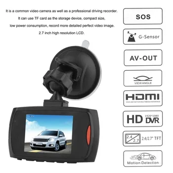 2.4 palčni LCD-Zaslon Avto DVR Kamera HD 720P Avto DVR Dash Kamera Za Avto Night Vision G-senzor DVR Avto Kamera Snemalnik