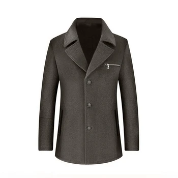 Pozimi visoke kakovosti volnene jakna moška moda Poslovnih zgostitev jarek plašč Moški priložnostne Klasičen moški plašč suknji 6 barvah