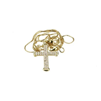 Nova zasnova zlata, bakrena ogrlica bela kubičnih cirkonij križ ženska ogrlica ogrlica moda stranka fine nakit, ogrlico, obesek