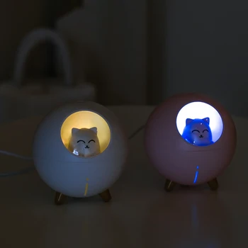 Gospodinjski Aromaterapija Spray Namizje Zraka Vlažilnik Srčkan Hišne Planet Mačka LED Nočna Lučka Ultrazvočno Aroma eteričnega Olja Difuzor