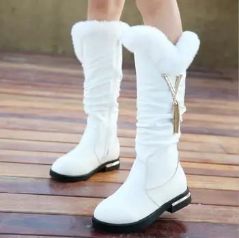 New visoke kakovosti Pravega usnja Dekleta Dolgo Sneg Škornji 26-37 Pozimi Martin čevlji za Plišastih Toplo Obutev za dekleta, otroci Športni Copati