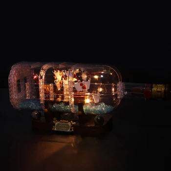 Led Svetloba Nastavite Združljiv Za Lego 21313 Ideje Serie 16051 ustvarjalca ladje v Steklenico Stavbe, Bloki, Opeke(samo LED luči)