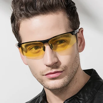 Polarizirana recept nočno vizijo očala za kratkovidnost moških sončna očala dioptrije kratkovidan -1.5-2 +1 anti-glare rumena voznik očala