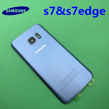 Samsung Galaxy S7 robu Originalne Hrbtni Pokrovček Baterije G930 G930F Primeru G935 G935F Zadnja Vrata Stanovanja Steklena Plošča, Zamenjava Del