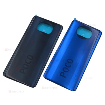 Za Xiaomi Poco X3 NFC Pokrovček za Baterijo Nazaj Steklena Zadnja Vrata Stanovanja Primeru POCO X3 Nazaj Plošče PocoX3 Pokrovček Baterije Z Lepilom