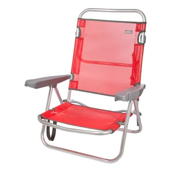 Zložljivi Stol multi-stališče aluminija Aktive Plaži 61x43x82 cm-Rdeča