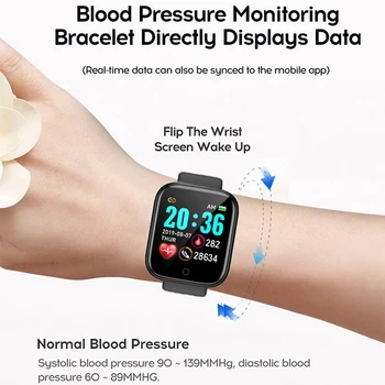 D20 Pametno Gledati Nepremočljiva Krvnega Tlaka, Srčnega utripa, Fitnes Tracker Moški Ženske Bluetooth SmartWatch za Android IOS Y68