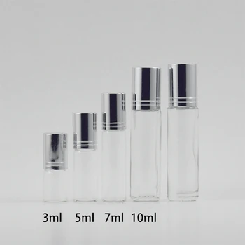 3ml 5ml 7ml 10 ml Jasno Roll na Steklenici Prazno Ličila Vode Masaža Bistvo Olje Parfum Roller Posodo Brezplačna Dostava