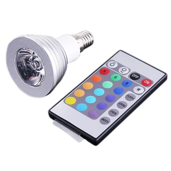 E14 3W 16 Barv RGB LED Žarnica E14 Daljinski upravljalnik AC 90-240V