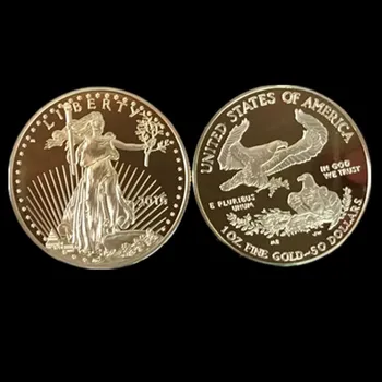 5 kos nemagnetni 2016 svobode kovancev 24K pravi pozlačeni značko 32.6 mm spominek doma dekoracijo replika kovanec
