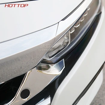 Topunion karoserije zaščita detektorja ABS Chrome trim Spredaj gor Mrežo Grill Rešetka, plošča Za Honda Accord Limuzina 10. 2018 2019