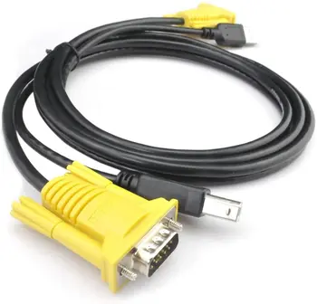 1,5 M, USB KVM Switch Kabel USB2.0 VGA 15Pin Moški-Moški, USB-A, USB-B Kabel Kabli PC Računalnik, Tiskalnik, Monitor Adapter Pretvornik