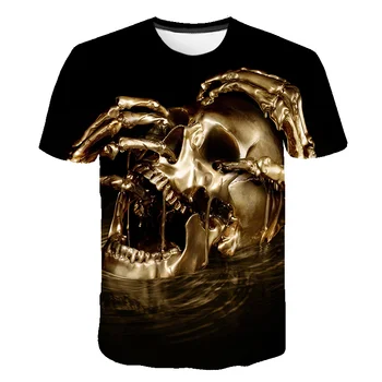 2020 majica s kratkimi rokavi Moški Najnovejši Pisane majice Psihedelični Lobanje t-shirt 3D printed majica s kratkimi rokavi Moški Priložnostne O XXS-6XL