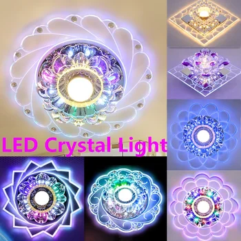 Sodobni LED Kristalno Stropna Luč, Krožna Mini Stropne Svetilke Luminarias Rotunda Luči za dnevno Sobo Oltarja Hodnik, Kuhinja