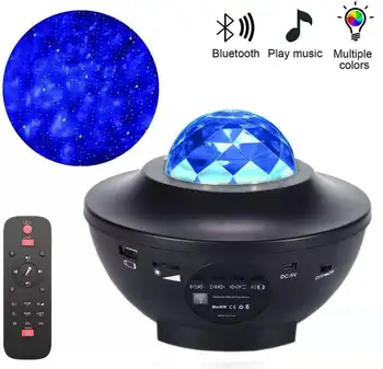 Barvita Zvezdnato Nebo Galaxy Projektor Blueteeth USB Glasovni Nadzor Predvajalnik Glasbe LED Nočna Lučka Polnjenja s kablom USB Projekcija Lučka Darila