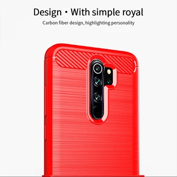 Za Xiaomi Redmi Opomba 8 Pro MOFI Mehko TPU Kritje Ogljikovih Vlaken Primeru Za Xiaomi Redmi Opomba 8 Pro Telefon Primeru Fundas Zadnji Pokrovček