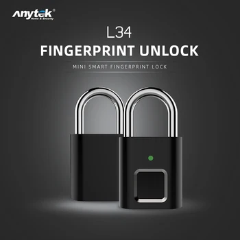 L34 Smart Prstnih Ključavnico USB Polnilna Vrata Kovček Zaklepanje Super mini smart prstnih ključavnico s kovinsko ohišje
