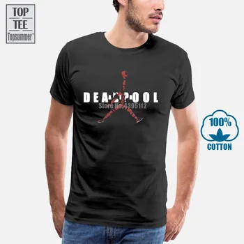 Deadpool Jumpman Smešno Deadpool Moški Majica s kratkimi rokavi Črni Bombaž S 6Xl 012793